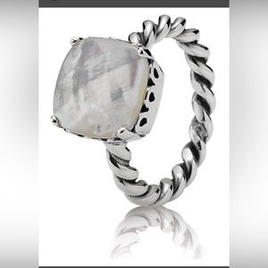 Authentic PANDORA mother of pearl ring